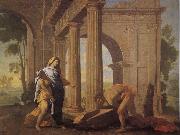 POUSSIN, Nicolas Theseus Finding His Father's Arms china oil painting reproduction